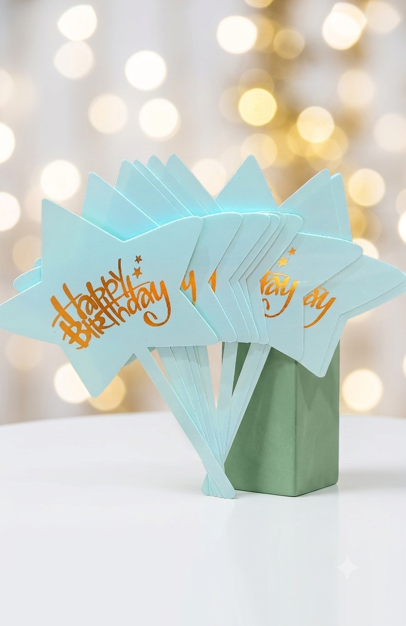 Star Shape Birthday Cake Topper
