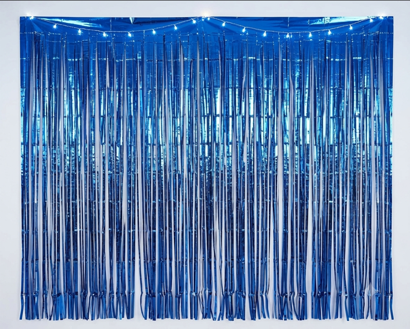 Blue Foil Curtains  7Ft*3FT