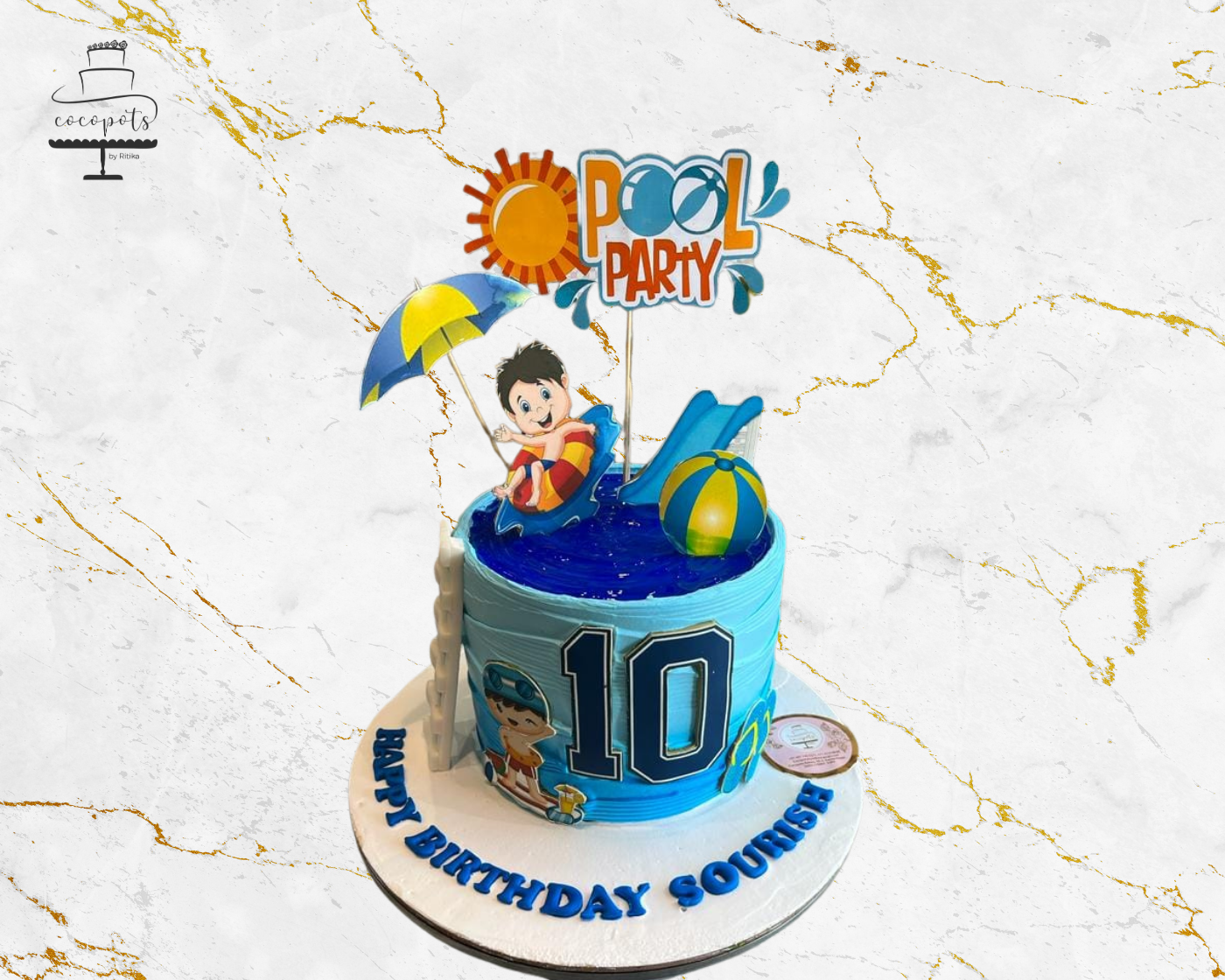 Poolside Fun Birthday Cake
