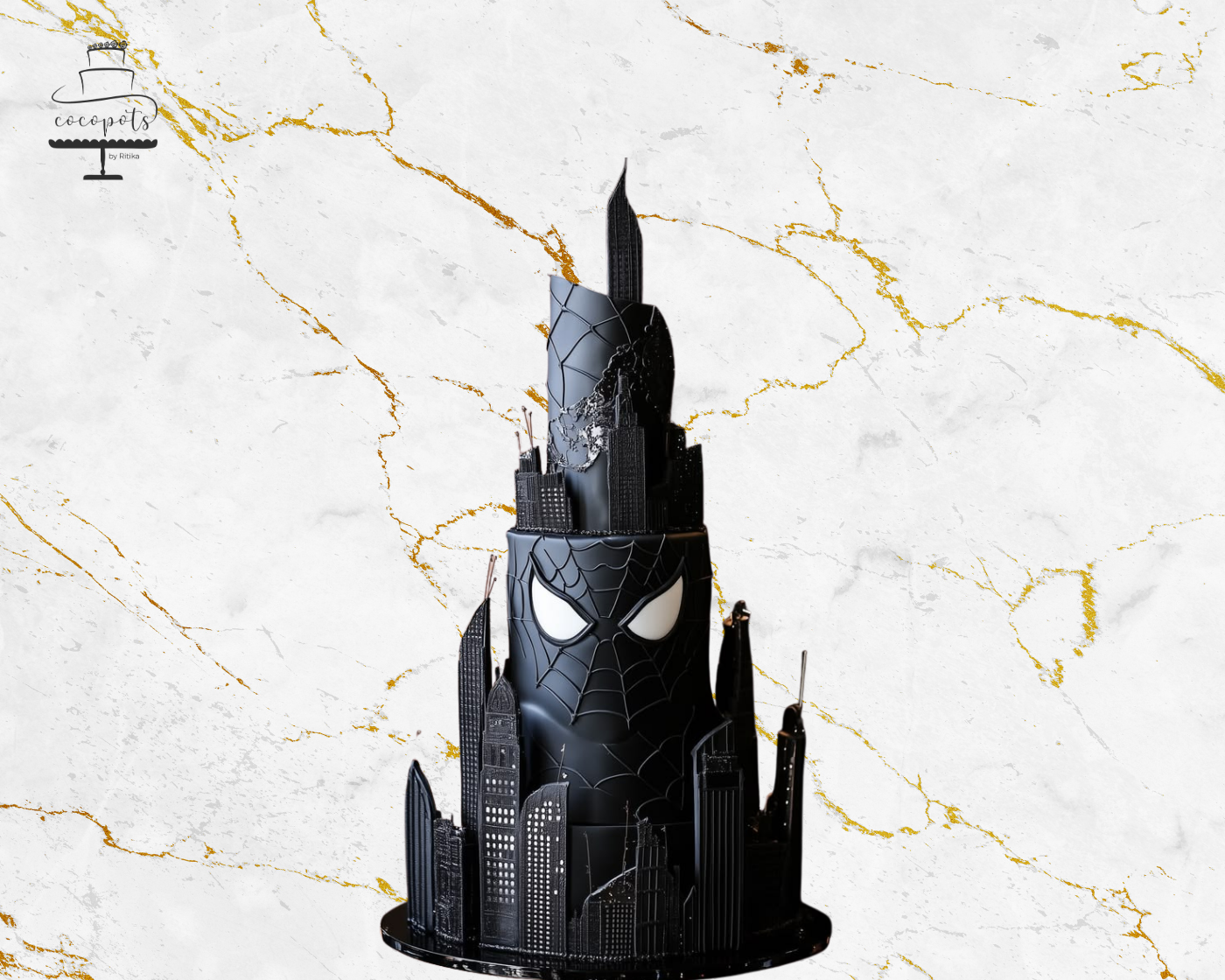 Black Spidey Three Tier Cake