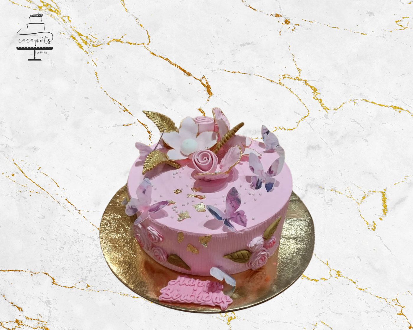 Pink Cloud Butterfly Cake
